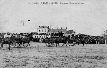 Iconographie - Courses en voiture sur la plage