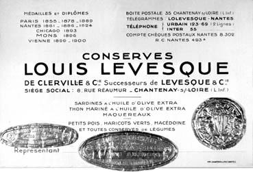 Iconographie - Carte de visite de la conserverie Louis Lesvêque