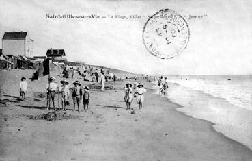 Iconographie - La plage, villas "Sainte Marie" et "Jeanne"
