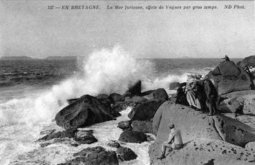 Iconographie - la mer furieuse, effets de vagues par gros temps