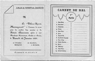 Iconographie - Carnet de bal du samedi 23 janvier 1932 - verso (pages 2 et 3)