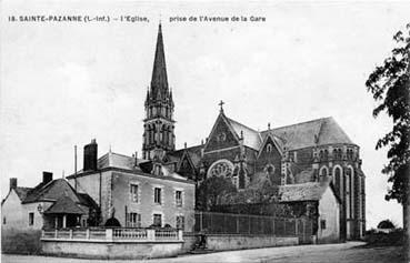 Iconographie - L'église, prise de l'avenue de la Gare