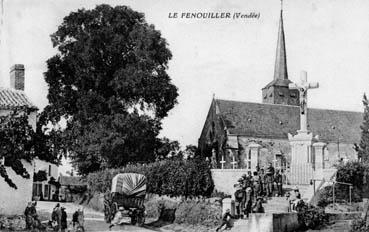 Iconographie - Enfants sur le calvaire et l'église