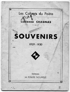 Iconographie - Couverture du recueil de poèmes écrits par Lucienne Chagnas de Buzon