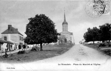 Iconographie - La Sicaudais - Place du Marché et l'Eglise
