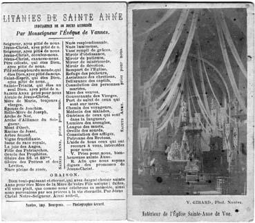 Iconographie - Intérieur de l'église et litanies de Sainte-Anne