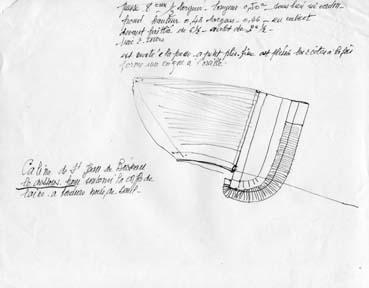 Iconographie - Croquis du dessous de la câline de deuil (coiffe)