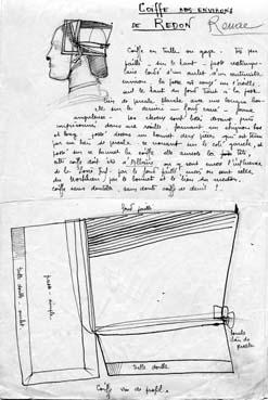 Iconographie - Croquis de coiffe de la région de Redon