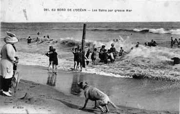 Iconographie - Au bord de l'océan - Les bains par grosse mer