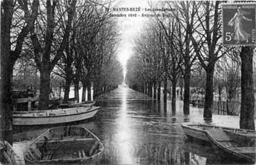 Iconographie - Les inondations de décembre 1910 - Avenue de Rezé