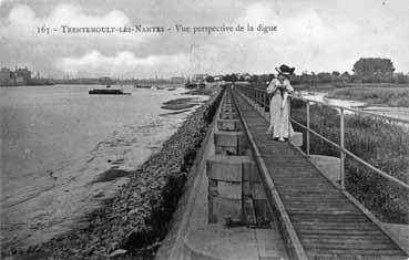 Iconographie - Trentemoult-lès-Nantes - Vue perspective de la digue