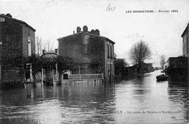 Iconographie - Trentemoult - La route de Nantes à Norkhouse pendant les inondations