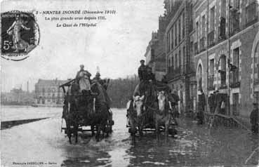 Iconographie - Nantes inondé - La plus grande crue depuis 1711, le quai de l'Hôpital