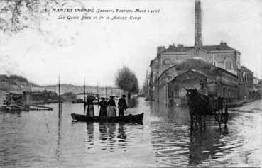 Iconographie - Nantes inondé - Les quais Baco et de la Maison Rouge