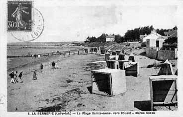 Iconographie - La plage Sainte-Anne, vers l'ouest - Marée basse