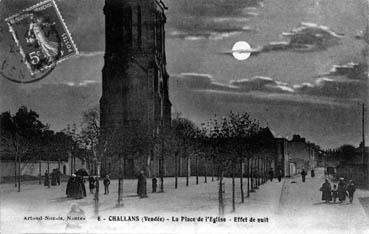 Iconographie - La place de l'église, Effet de nuit