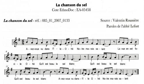 Partition - La chanson du sel