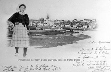 Iconographie - Panorama de St Gilles-sur-Vie, près de Notre-Dame