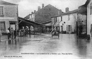 Iconographie - Les inondations du 27 octobre 1909 - Place des Halles