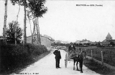 Iconographie - Carriole à la sortie du bourg