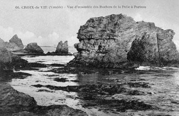 Iconographie - Vue d'ensemble des rochers de la Pelle à Porteau