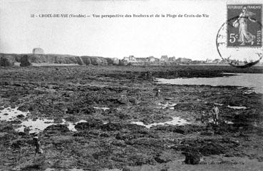 Iconographie - Vue perspective des rochers et de la plage de Croix-de-Vie