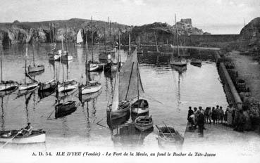 Iconographie - Port de la Meule, au fond, le rocher de Tête-Jaune