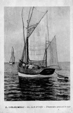 Iconographie - Thoniers prenant la mer, d'après R. Delhumeau