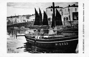 Iconographie - Bateaux bretons au port, d'après R. Delhumeau