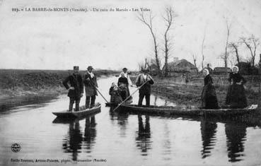 Iconographie - Un coin du marais - Les yoles