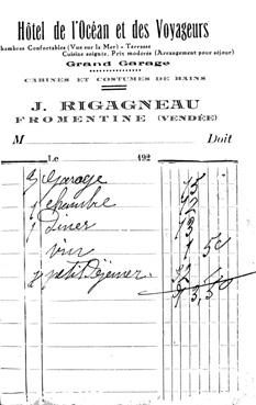 Iconographie - Hôtel de l'Océan et des Voyageurs - J. Rigagneau