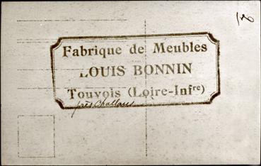 Iconographie - Verso d'une carte de visite des Ets Bonnin