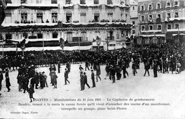 Iconographie - Manifestation du 14 juin 1903 - Le capitaine de gendarmerie
