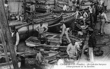 Iconographie - Arrivée des barques - Débarquement de la sardine