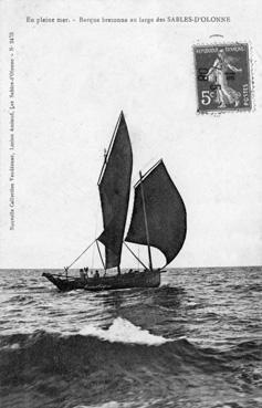 Iconographie - Barque bretonne au large des Sables d'Olonne