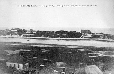 Iconographie - Vue générale des dunes avec les châlets