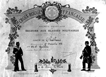 Iconographie - Diplôme de la Croix Rouge Française à M. Guillot