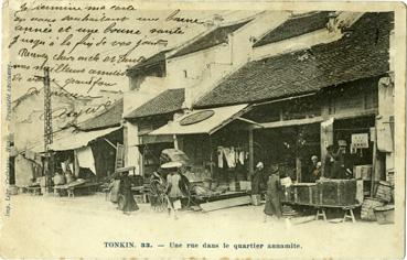 Iconographie - Tonkin - Une rue dans le quartier annamité