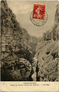 Iconographie - Constantine - Gorges du Rhumel, chemin des touristes