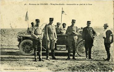 iconographie - Colomb Béchar - Automobile au pied de la Gara 