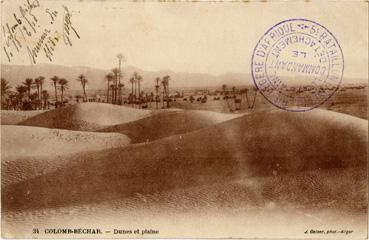 Iconographie - Colomb Béchar - Dunes et palmiers