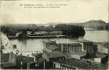 Iconographie - La plaine de la Dordogne et le pont route nationale Bordeaux Paris