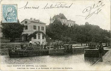 Iconographie - Jonction du canal à la Garonne et château de Castet