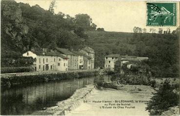 Iconographie - La Vienne au pont de Noblat - L'écluse de chez Pouliet