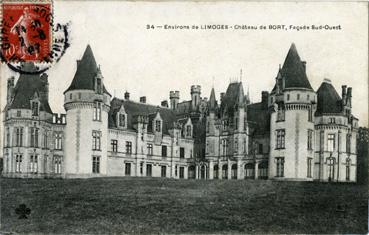 Iconographie - Château de Bort, façade Sud-Ouest