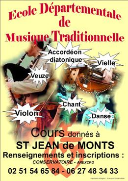 Iconographie - Affiche de l'Ecole départementale de musique traditionnelle