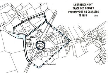 Iconographie - Traces de douves par rapport aui cadastre de 1838