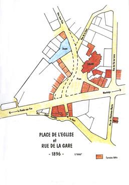 Iconographie - Place de l'Eglise et rue de la Gare