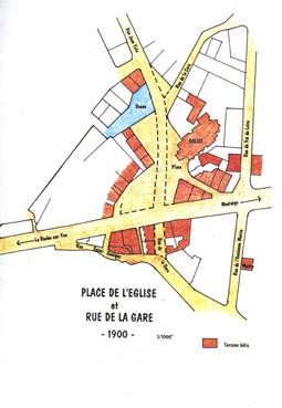 Iconographie - Place de l'Eglise et rue de la Gare