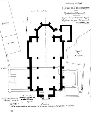 Iconographie - Plan de l'ancienne et de la nouvelle église